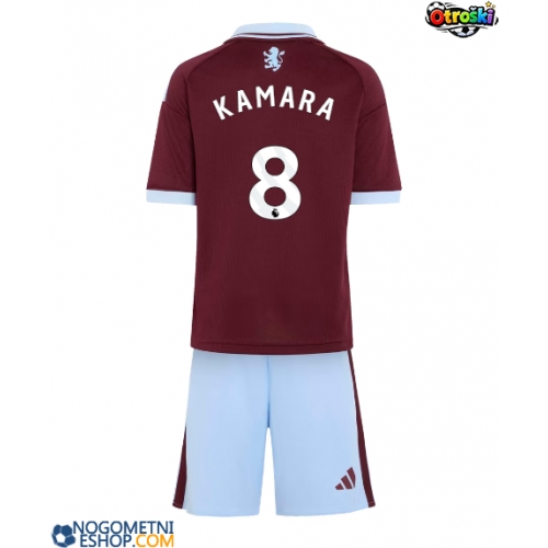 Otroški Nogometni dresi Aston Villa Boubacar Kamara #8 Domači 2026-27 Kratek Rokav (+ Kratke hlače)